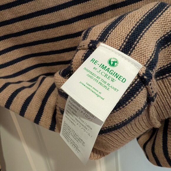 NWT Crewcuts Boys' Striped Elbow-patch Crewneck Sweater brown Navy Size XL - Picture 8 of 9